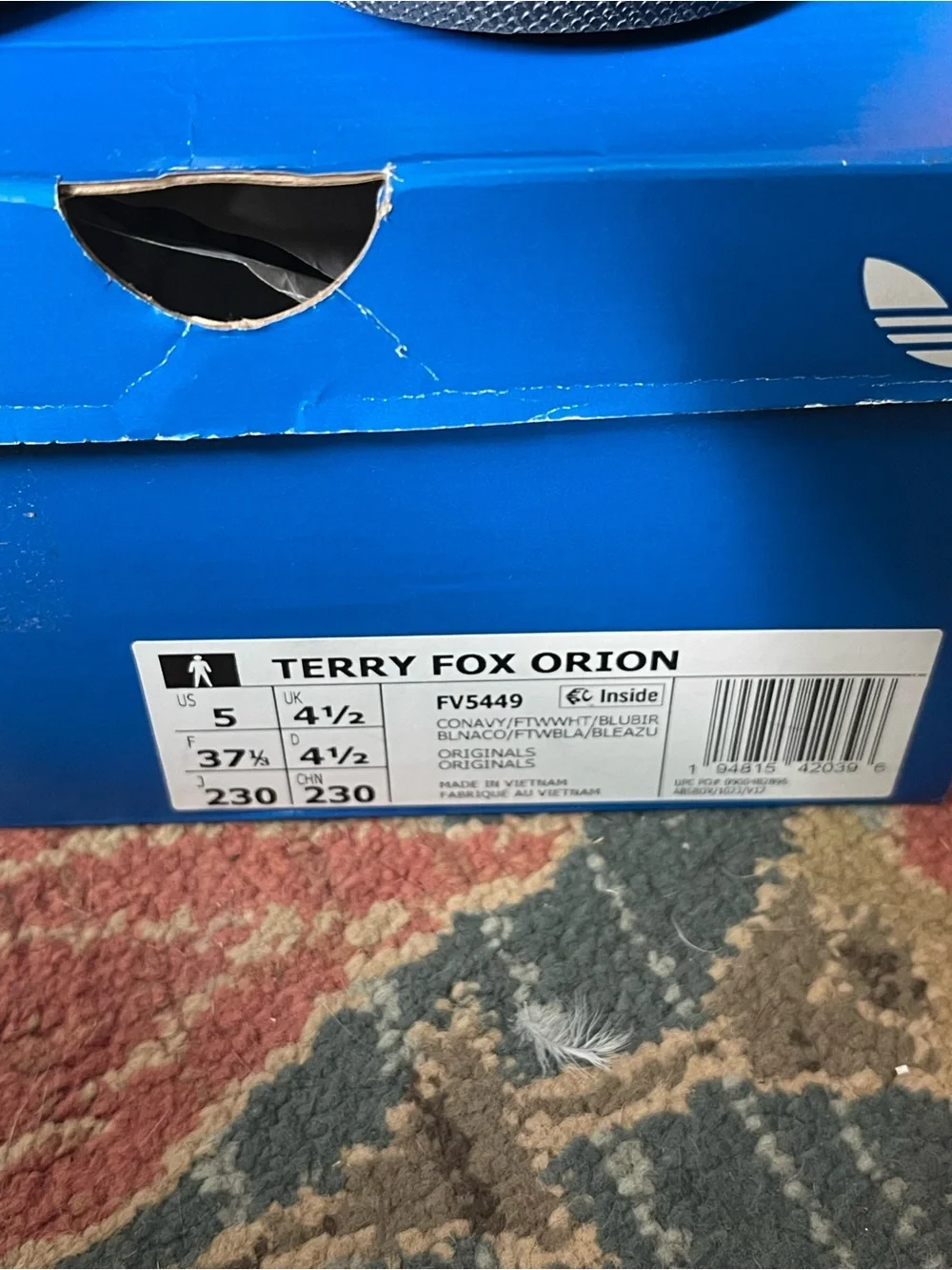 adidas Navy & White Terry Fox Orion Sneakers
